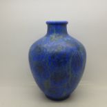 A Bretby dripware vase in blue, 1924E,