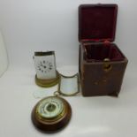 A part carriage clock and case,