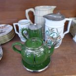 Four jugs and a teapot including two c.