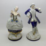 A pair of Royal Dux figures,