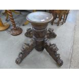 A 19th Century carved oak table base