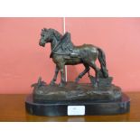 A French style bronze horse,