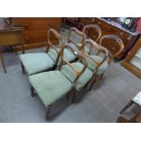 A set of four William IV mahogany kidney shaped back dining chairs and a pair of Victorian walnut