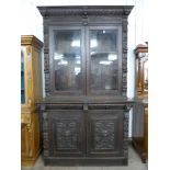 A 19th Century French carved oak bookcase