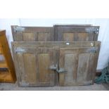 Two pairs of French oak fridge doors