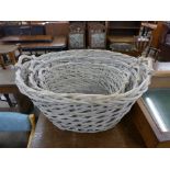 A set of three willow baskets