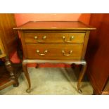 An Edward VII mahogany two drawer side table