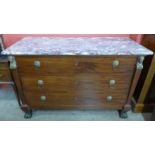 A French Empire period mahogany commode in Egyptian Revival,