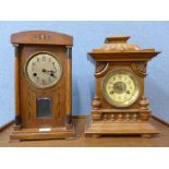 Two 19th Century continental mantel clocks,