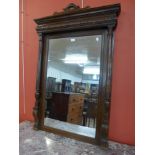 A 19th Century French carved oak pier mirror