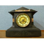 A 19th Century French Belge noir mantel clock