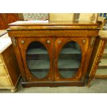 A Victorian inlaid walnut pier cabinet