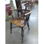 A 19th Century elm and yew wood Windsor armchair
