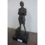 A French style bronze figure of a school teacher,