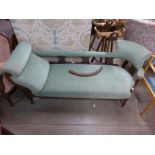 A Victorian mahogany and upholstered chaise longue,