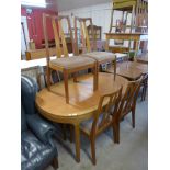 A Nathan teak dining table and six chairs