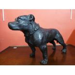 A bronze Staffordshire bull terrier