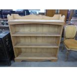 A pine open bookcase