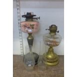 Two Victorian oil lamps