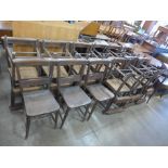 Twenty-one elm seated chapel chairs