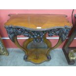 A 19th Century continental Baroque carved oak console table