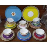 A collection of Royal Worcester cups and saucers