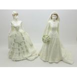 A Coalport figure, 'The Queen', limited edition 3391 of 7500 and a similar figure, 'Queen Mary',