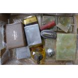 Assorted lighters, cigarette cases, etc.