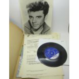 A signed photograph of Marty Wilde and a mounted picture of The Merseybeats with signatures