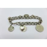 A bracelet with charms