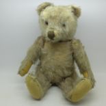 A 1960 Steiff Teddy bear, lacking button,