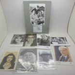 A collection of celebrity autographs,