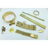 A collection of rolled gold jewellery