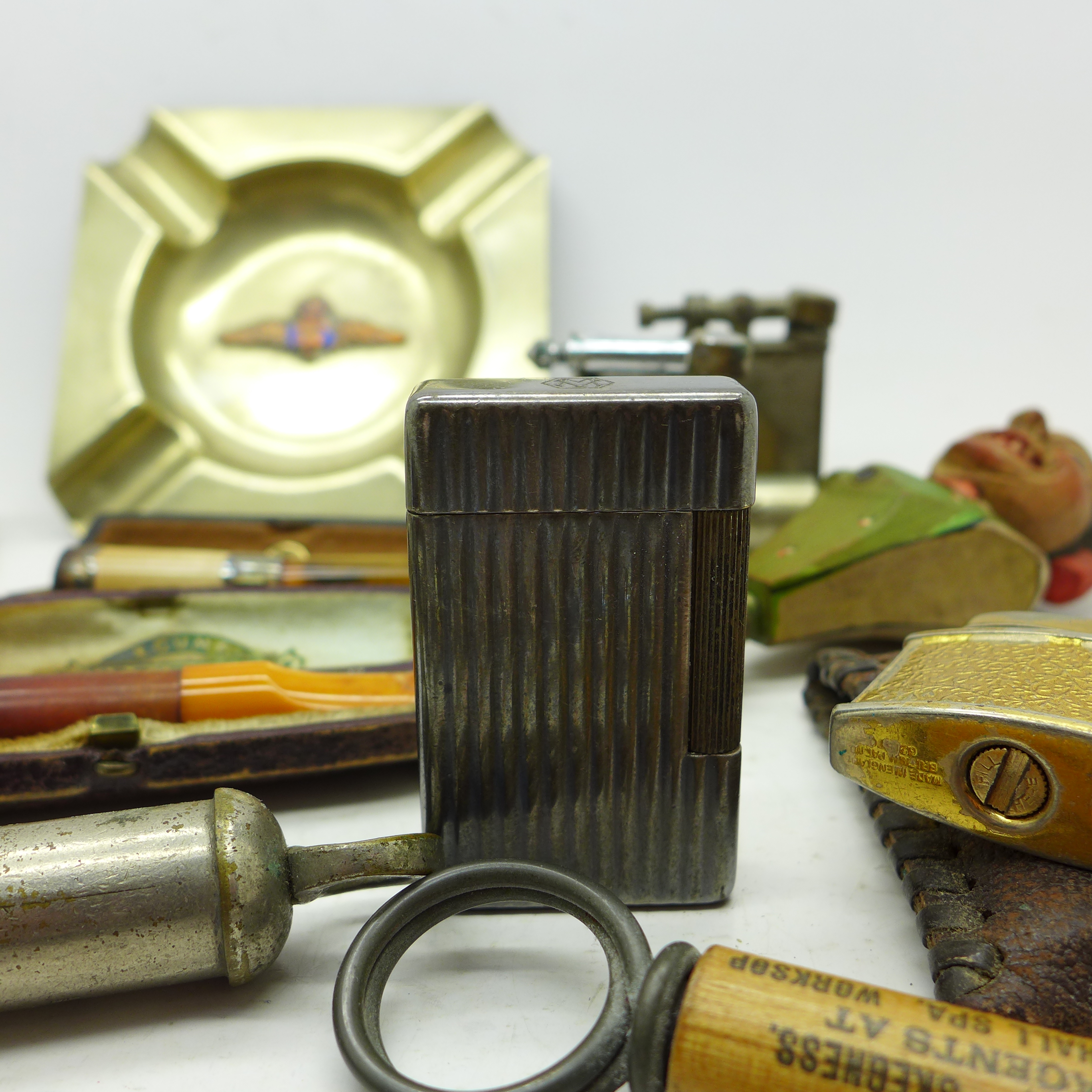 Lighters including a Dunhill, an ashtray with RAF logo, bottle openers, - Image 2 of 6