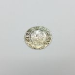 A James I silver penny, with rose and crown,