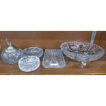 Four items of American brilliant cut glass and a preserve jar,