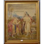 A 19th Century woolwork picture, religious scene,