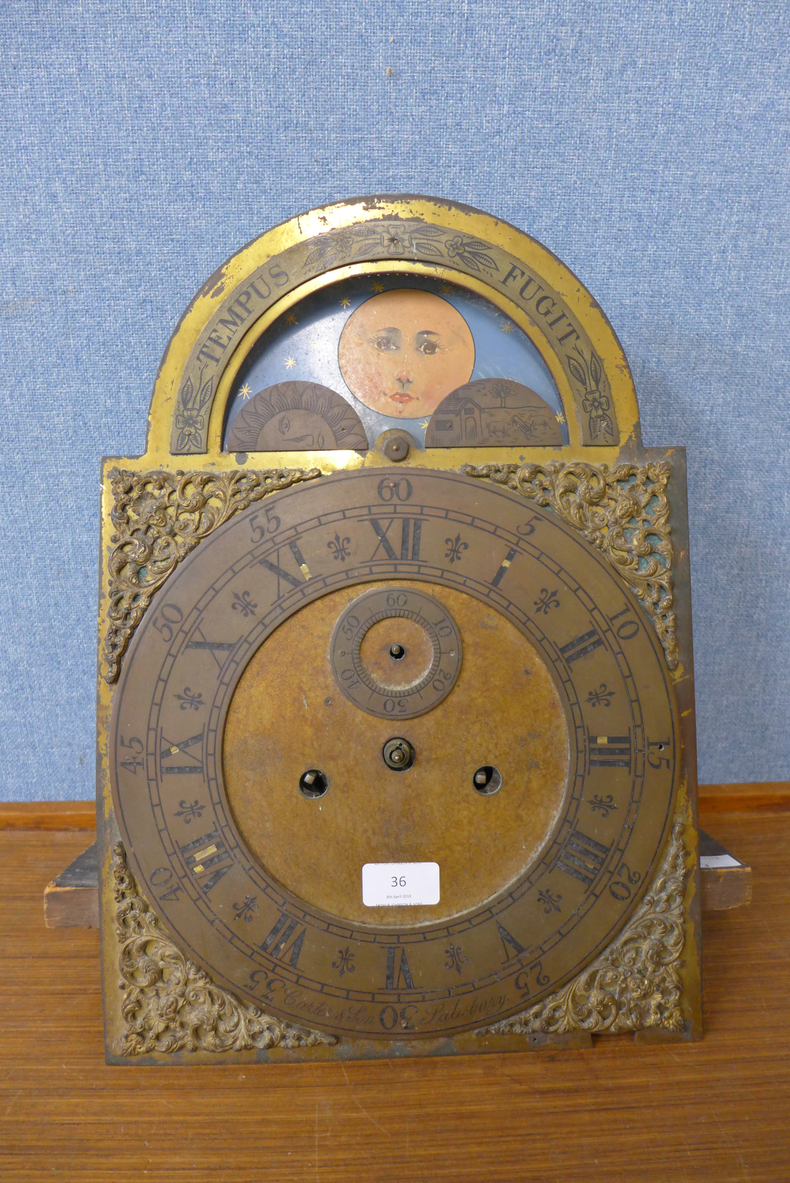 A longcase clock movement and dial, signed Carter & Son,