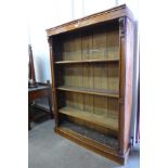 A Victorian oak open bookcase