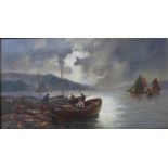 English School, marine landscape, oil on canvas, 25 x 45cms,