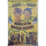 A vintage Laurel & Hardy American lithograph poster for March of the Wooden Soldiers