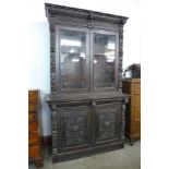 A 19th Century French carved oak bookcase