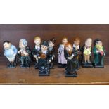 Ten Royal Doulton Dickens character figures, (eight stamped,