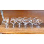 A set of twelve Babycham glasses