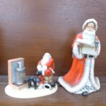 A Royal Doulton Classics figure, Father Christmas and a Coalport Characters figure, Home Comforts,