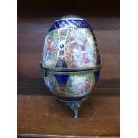 A large egg shaped porcelain trinket box, 18.