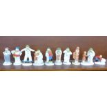 Ten Coalport characters, The Snowman figures,