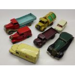 Seven model vehicles;