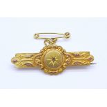 A Victorian 9ct gold and diamond brooch, 2.