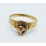 A Victorian 18ct gold 'nugget' ring, Birmingham 1881, 2.